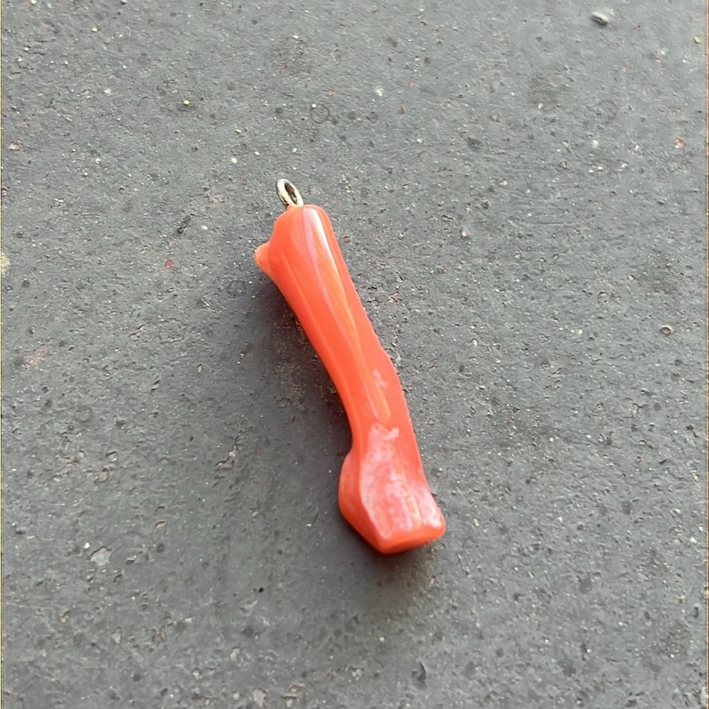 Orange coral branch pendant glossy